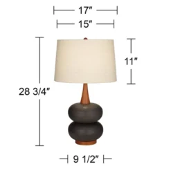 360 Lighting Amelia 28 3/4" Tall Mid Century Modern End Table Lamp Matte Black Ceramic Wood Single Living Room Bedroom Bedside Oatmeal Shade 13 360 Lighting Amelia 28 3/4" Tall Mid Century Modern End Table Lamp Matte Black Ceramic Wood Single Living Room Bedroom Bedside Oatmeal Shade -Outlet 360 Lighting Store GUEST 53ce4ee9 eff7 4762 8200 d1110b6ab340