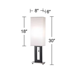 360 Lighting Floating Rectangle Modern Table Lamp 30" Tall Black Metal Open Frame White Fabric Box Shade For Bedroom Living Room Bedside Nightstand 8 360 Lighting Floating Rectangle Modern Table Lamp 30" Tall Black Metal Open Frame White Fabric Box Shade For Bedroom Living Room Bedside Nightstand -Outlet 360 Lighting Store GUEST 5525ec29 a1e7 404a b4ca e0f4557a562a