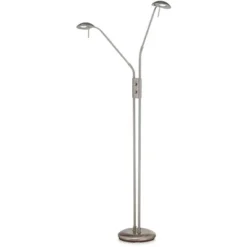 360 Lighting Casper Traditional Pharmacy Floor Lamp 63" Tall Brushed Nickel 2-Light LED Adjustable Arm Swivel Head For Living Room Bedroom -Outlet 360 Lighting Store GUEST 5901084f a1bf 42e5 911c 0c927fb67b57