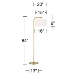 360 Lighting Modern Art Deco Arc Floor Lamp 64" Tall Warm Gold Metal White Fabric Drum Shade For Living Room Reading Family Bedroom Office House Home -Outlet 360 Lighting Store GUEST 5c076865 3961 4bbd 854b 372665c3cad7