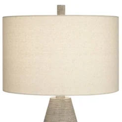 360 Lighting Julio Modern Table Lamp 30" Tall Natural Gray Ceramic Oatmeal Drum Shade For Bedroom Living Room Bedside Nightstand Office Kids House -Outlet 360 Lighting Store GUEST 5e6e8bdb 1c96 48d8 9c0a 521b4d841d7f