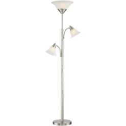 360 Lighting Jordan Modern Torchiere Floor Lamp With Side Lights 71 1/2" Tall Brushed Nickel Alabaster Glass Shade For Living Room Reading Bedroom -Outlet 360 Lighting Store GUEST 5f33c8c4 bd5a 4fb8 b18b f88ae94a3774