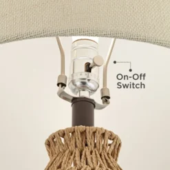 360 Lighting San Carlos Modern Coastal Table Lamp 29" Tall Natural Rattan Wicker Oatmeal Fabric Drum Shade For Bedroom Living Room Bedside Nightstand -Outlet 360 Lighting Store GUEST 5ff835b8 699e 4141 92b6 13a64735a017