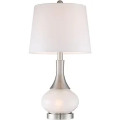 360 Lighting Serrena Modern Accent Table Lamp 23" High White Glass Brushed Nickel Metal With Nightlight Drum Shade For Bedroom Living Room House Home 12 360 Lighting Serrena Modern Accent Table Lamp 23" High White Glass Brushed Nickel Metal With Nightlight Drum Shade For Bedroom Living Room House Home -Outlet 360 Lighting Store GUEST 611c9c6c 94c6 4583 8cd6 ddbf5f95b002