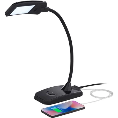 360 Lighting Ricky Modern Desk Lamp 13 3/4" High Black With USB Charging Port LED Gooseneck Touch On Off Dimmer For Bedroom Bedside Office House Desk 2 360 Lighting Ricky Modern Desk Lamp 13 3/4" High Black With USB Charging Port LED Gooseneck Touch On Off Dimmer For Bedroom Bedside Office House Desk - Image 2