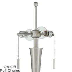 360 Lighting Karl Modern Floor Lamp Standing 63 3/4" Tall Brushed Nickel Metal White Tapered Drum Shade For Living Room House Bedroom Office Family -Outlet 360 Lighting Store GUEST 6303920a 79ec 46e7 af7c 704c313e1964