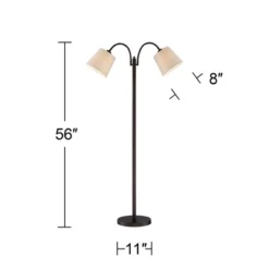 360 Lighting Modern Floor Lamp 56" Tall Dark Bronze Twin Arm Adjustable Gooseneck Neutral Cotton Drum Shade For Living Room Reading Bedroom 14 360 Lighting Modern Floor Lamp 56" Tall Dark Bronze Twin Arm Adjustable Gooseneck Neutral Cotton Drum Shade For Living Room Reading Bedroom -Outlet 360 Lighting Store GUEST 63806d4e 2dea 47da ab81 dd260c5fe2d0