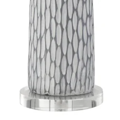 360 Lighting Patrick Modern Coastal Table Lamp With Round Riser 27 1/4" Tall Gray White Wash Ceramic Drum Fabric Shade For Bedroom Living Room Home -Outlet 360 Lighting Store GUEST 6451c3be 9d21 49de bf6c a43fbd1c1d60