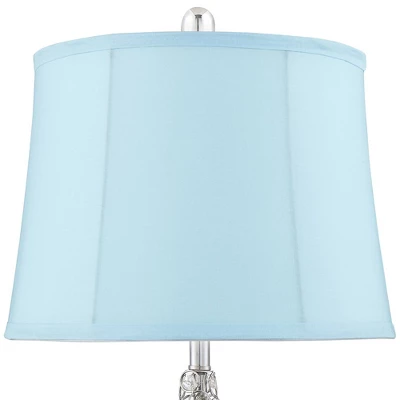 360 Lighting Sergio Modern Accent Table Lamps 23 1/2" High Set Of 2 Chrome Clear Acrylic With USB Charging Port Blue Softback Drum Shade For Home Desk 1 360 Lighting Sergio Modern Accent Table Lamps 23 1/2" High Set Of 2 Chrome Clear Acrylic With USB Charging Port Blue Softback Drum Shade For Home Desk