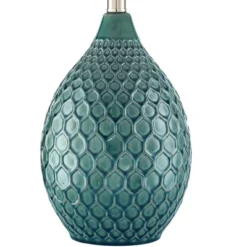 360 Lighting Modern Table Lamp With USB Charging Port 24 3/4" High Sea Foam Ceramic Oatmeal Drum Shade For Living Room Desk Bedroom -Outlet 360 Lighting Store GUEST 65a82152 1a9a 4a2e 91f6 b84d7352b90d