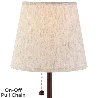 360 Lighting Justin Modern Accent Table Lamps 18 1/4" High Set Of 2 Marbled Bronze Metal With USB Charging Ports Oatmeal Drum Shade For Bedroom Desk 6 360 Lighting Justin Modern Accent Table Lamps 18 1/4" High Set Of 2 Marbled Bronze Metal With USB Charging Ports Oatmeal Drum Shade For Bedroom Desk - Image 6