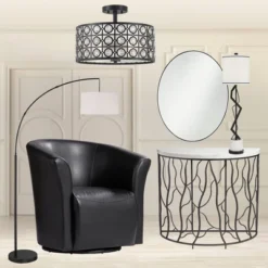 360 Lighting Cora Modern Arc Floor Lamp Standing 72" Tall Black Metal White Linen Drum Shade Decor For Living Room Reading Bedroom Office House Home -Outlet 360 Lighting Store GUEST 6b35bfa9 2b9b 4e8a 810c cada5a541486