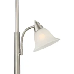 360 Lighting Jordan Modern Torchiere Floor Lamp With Side Lights 71 1/2" Tall Brushed Nickel Alabaster Glass Shade For Living Room Reading Bedroom -Outlet 360 Lighting Store GUEST 6bec1e20 9d5f 422a 9222 74f34b37cea6