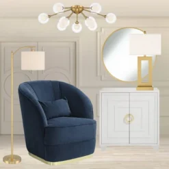 360 Lighting Modern Downbridge Floor Lamp 61 1/2" Tall Warm Gold Metal Off-White Linen Drum Shade For Living Room Reading Bedroom -Outlet 360 Lighting Store GUEST 70b61014 609d 45ed aed5 c2c8706c1013