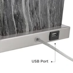 360 Lighting Connie Modern Table Lamps Set Of 2 With Acrylic Risers 25" High Black Faux Marble USB Charging Ports White Rectangular Shade For Desk 9 360 Lighting Connie Modern Table Lamps Set Of 2 With Acrylic Risers 25" High Black Faux Marble USB Charging Ports White Rectangular Shade For Desk -Outlet 360 Lighting Store GUEST 71589750 1e2d 47e9 a685 da6f3eb5bf29 1