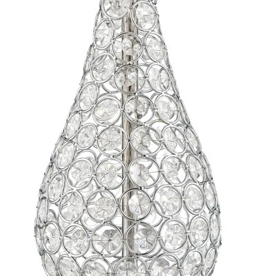 360 Lighting Sergio Modern Accent Table Lamps 23 1/2" High Set Of 2 Chrome Clear Acrylic With USB Charging Port Blue Softback Drum Shade For Home Desk 3 360 Lighting Sergio Modern Accent Table Lamps 23 1/2" High Set Of 2 Chrome Clear Acrylic With USB Charging Port Blue Softback Drum Shade For Home Desk - Image 3