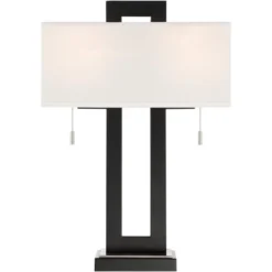 360 Lighting Neil Modern Rustic Table Lamp 26" High Black Metal With USB Charging Port White Rectangular Shade For Bedroom Living Room Bedside Desk 14 360 Lighting Neil Modern Rustic Table Lamp 26" High Black Metal With USB Charging Port White Rectangular Shade For Bedroom Living Room Bedside Desk -Outlet 360 Lighting Store GUEST 7684b29a 9dc3 44bb afdd 20a3328b68f1