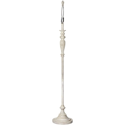 360 Lighting Vintage Shabby Chic Floor Lamp Base 60" Tall Antique White Washed For Living Room Reading Bedroom Office 3 360 Lighting Vintage Shabby Chic Floor Lamp Base 60" Tall Antique White Washed For Living Room Reading Bedroom Office - Image 3