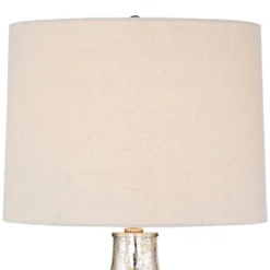 360 Lighting Waylon Modern Table Lamp 28" Tall Textured Mercury Glass Off White Tapered Drum Shade For Bedroom Living Room Bedside Nightstand Office -Outlet 360 Lighting Store GUEST 78e484cc 8f76 4878 86e2 89516aa1d308