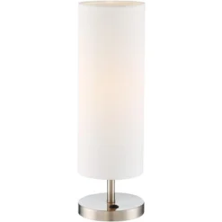 360 Lighting Heyburn Modern Accent Table Lamps 20" High Set Of 2 Brushed Nickel With USB And AC Power Outlet In Base White Cylinder Shade For Desk -Outlet 360 Lighting Store GUEST 7dab853c 7b66 47df a821 8333e869dc97