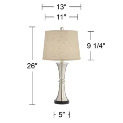 360 Lighting Seymore Modern Table Lamps 26" High Set Of 2 With USB Port Silver LED Touch On Off Burlap Linen Drum Shade For Bedroom Living Room Desk 13 360 Lighting Seymore Modern Table Lamps 26" High Set Of 2 With USB Port Silver LED Touch On Off Burlap Linen Drum Shade For Bedroom Living Room Desk -Outlet 360 Lighting Store GUEST 818c680c 0e14 4a12 87cd 828e10085396