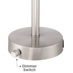 360 Lighting Trotter Modern Table Lamps 23 3/4" High Set Of 2 Brushed Nickel With USB And AC Power Outlet In Base White Fabric Cylinder For Home Desk -Outlet 360 Lighting Store GUEST 83990012 0272 419e 9a0a 5b909f2e7247