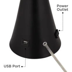 360 Lighting Karl Modern Table Lamps 28 1/4" Tall Set Of 2 Black Metal With USB And AC Power Outlet In Base White Drum Shade For Bedroom Living Room 11 360 Lighting Karl Modern Table Lamps 28 1/4" Tall Set Of 2 Black Metal With USB And AC Power Outlet In Base White Drum Shade For Bedroom Living Room -Outlet 360 Lighting Store GUEST 856d687d 6563 4d59 a7bf 5498d92bf60b