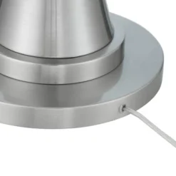 360 Lighting Karl Modern Floor Lamp Standing 63 3/4" Tall Brushed Nickel Metal White Tapered Drum Shade For Living Room House Bedroom Office Family -Outlet 360 Lighting Store GUEST 85af4fc1 c9ba 40f4 aa5d bb3824849fdf