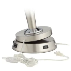 360 Lighting Modern Table Lamp With USB And AC Power Outlet Workstation Charging Base 24.5" High Brushed Nickel Droplet Living Room Desk Bedroom -Outlet 360 Lighting Store GUEST 8e6da45d 7a10 4f3a 89c2 a74d22335ff4