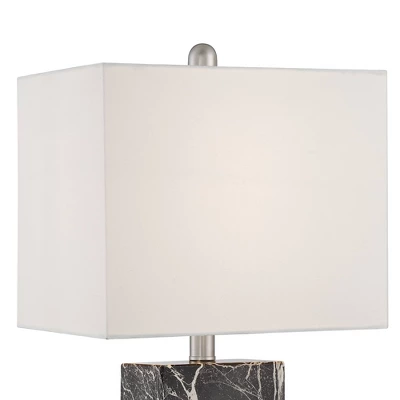 360 Lighting Connie Modern Table Lamps Set Of 2 With White Marble Riser 25" High Black Faux Marble USB Charging Port White Rectangular Shade For Desk 1 360 Lighting Connie Modern Table Lamps Set Of 2 With White Marble Riser 25" High Black Faux Marble USB Charging Port White Rectangular Shade For Desk