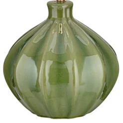 360 Lighting Modern Table Lamp With USB Charging Port 20.5" High Green Ribbed Ceramic Oatmeal Fabric Drum Shade For Bedroom Desk (Color May Vary) -Outlet 360 Lighting Store GUEST 8f194dbf 7f26 40f8 bcd4 0711d37b077e