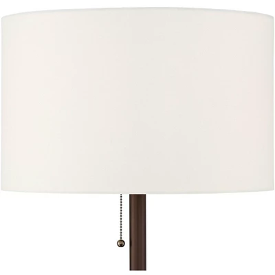 360 Lighting Caper Modern Floor Lamp With Tray Table 60 1/2" Tall Bronze USB And AC Power Outlet Off White Fabric Drum Shade For Living Room Office 6 360 Lighting Caper Modern Floor Lamp With Tray Table 60 1/2" Tall Bronze USB And AC Power Outlet Off White Fabric Drum Shade For Living Room Office - Image 6