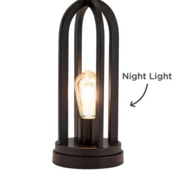 360 Lighting Marcel Industrial Table Lamps 24 1/4" High Set Of 2 Black Metal With USB Port LED Nightlight Peanut Shade For Bedroom Living Room Desk -Outlet 360 Lighting Store GUEST 939f96df 1631 4b7a b9ae a792383a37c5