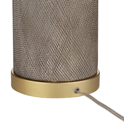 360 Lighting Gilson Modern Table Lamps 24 1/2" High Set Of 2 Gray Glaze Ceramic White Drum Shade For Bedroom Living Room Bedside Nightstand Office 6 360 Lighting Gilson Modern Table Lamps 24 1/2" High Set Of 2 Gray Glaze Ceramic White Drum Shade For Bedroom Living Room Bedside Nightstand Office - Image 6