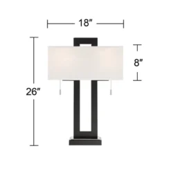 360 Lighting Neil Modern Table Lamp With Clear Riser 26" High Black With USB Charging Port White Rectangular Shade For Bedroom Living Room House Desk 11 360 Lighting Neil Modern Table Lamp With Clear Riser 26" High Black With USB Charging Port White Rectangular Shade For Bedroom Living Room House Desk -Outlet 360 Lighting Store GUEST 95d6b352 f8b3 4101 8dcd 555e9e321bb6