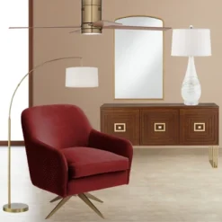 360 Lighting Cora Modern Arc Floor Lamp Standing 72" Tall Brass Metal White Linen Drum Shade Decor For Living Room Reading Bedroom Office House Home -Outlet 360 Lighting Store GUEST 9ec85431 f9ee 46be b87d 617279ba7834