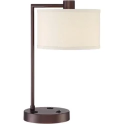 360 Lighting Colby Modern Desk Lamp 21" High Bronze With USB And AC Power Outlet In Base White Linen Drum Shade For Bedroom Living Room Office Family 14 360 Lighting Colby Modern Desk Lamp 21" High Bronze With USB And AC Power Outlet In Base White Linen Drum Shade For Bedroom Living Room Office Family -Outlet 360 Lighting Store GUEST a0a3c0ea 3d30 4ec7 ac17 2f7be4c58912