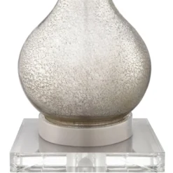 360 Lighting Ledger Modern Accent Table Lamps Set Of 2 With Square Risers 22 3/4" High Mercury Glass USB Port Dimmers Off-White Shade For Office Desk -Outlet 360 Lighting Store GUEST a10dd7ab deb1 45b9 a69c 8ec04500fd3e