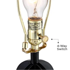 360 Lighting Marcel Industrial Table Lamps 24 1/4" High Set Of 2 Black With USB Charging Port And Nightlight LED Cream Shade For Bedroom Bedside Desk -Outlet 360 Lighting Store GUEST a2307e8f 3faf 448c a0fd 7ffba43a7510 2