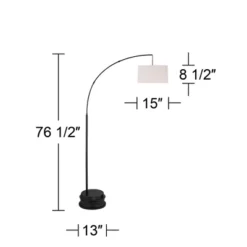 360 Lighting Cora Modern Arc Floor Lamp With Riser 76 1/2" Tall Black Metal White Linen Drum Shade For Living Room Reading Bedroom Office House Home 9 360 Lighting Cora Modern Arc Floor Lamp With Riser 76 1/2" Tall Black Metal White Linen Drum Shade For Living Room Reading Bedroom Office House Home -Outlet 360 Lighting Store GUEST a26aed92 536a 4e80 8f28 6134e6c82f42