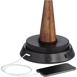 360 Lighting Modern Table Lamp With Dimmable USB And Outlet Workstation Base 24.5" High Bronze Tan Fabric Cylinder For Living Room Desk Bedroom -Outlet 360 Lighting Store GUEST a3ecd351 2035 4094 a9bc 1b43876d0a1e 1