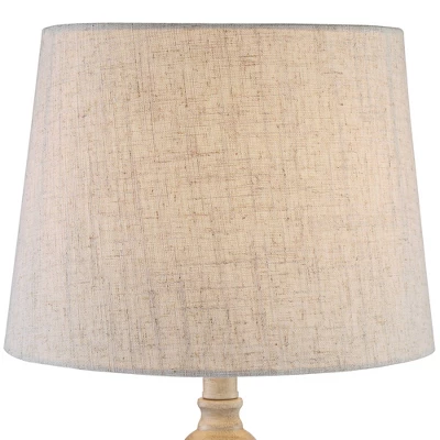 360 Lighting Claude Rustic Farmhouse Accent Table Lamps 21" High Set Of 2 Beige Washed Linen Drum Shade For Bedroom Living Room Bedside Nightstand 2 360 Lighting Claude Rustic Farmhouse Accent Table Lamps 21" High Set Of 2 Beige Washed Linen Drum Shade For Bedroom Living Room Bedside Nightstand - Image 2