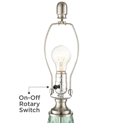 360 Lighting Julia Modern Table Lamp 26 1/2" High Green Glass White Drum Shade For Bedroom Living Room Bedside Nightstand Office Kids Family House 4 360 Lighting Julia Modern Table Lamp 26 1/2" High Green Glass White Drum Shade For Bedroom Living Room Bedside Nightstand Office Kids Family House - Image 4