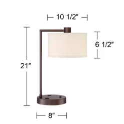 360 Lighting Colby Modern Desk Lamp 21" High Bronze With USB And AC Power Outlet In Base White Linen Drum Shade For Bedroom Living Room Office Family 15 360 Lighting Colby Modern Desk Lamp 21" High Bronze With USB And AC Power Outlet In Base White Linen Drum Shade For Bedroom Living Room Office Family -Outlet 360 Lighting Store GUEST a739b621 59c5 4618 a8ae 0d17dff00dc4