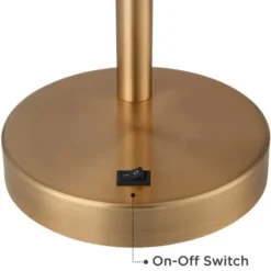 360 Lighting Industrial Modern Desk Lamp With USB And AC Power Outlet 23.5" High Antique Brass Metal For Living Room Bedroom House Bedside -Outlet 360 Lighting Store GUEST acbaaffd bdf8 48ca 85cc 4a43cb706170