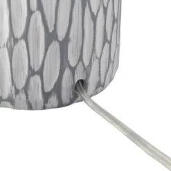 360 Lighting Patrick Modern Coastal Table Lamp With Round Riser 27 1/4" Tall Gray White Wash Ceramic Drum Fabric Shade For Bedroom Living Room Home -Outlet 360 Lighting Store GUEST b0fea586 ba5d 4903 b57d 54494be25fe9