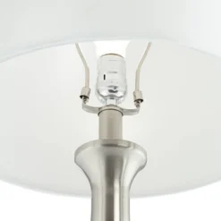 360 Lighting Karl Modern Table Lamps 27 1/2" Tall Set Of 2 Brushed Nickel With USB And Outlet White Drum Shade For Bedroom Living Room House Bedside -Outlet 360 Lighting Store GUEST b3279e5f 7d96 44c0 9545 ae96556e681a