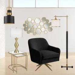 360 Lighting Elka Modern Mid Century Table Lamp 28" Tall Brass Geometric Metal White Drum Shade For Bedroom Living Room Bedside Nightstand Office Home 15 360 Lighting Elka Modern Mid Century Table Lamp 28" Tall Brass Geometric Metal White Drum Shade For Bedroom Living Room Bedside Nightstand Office Home -Outlet 360 Lighting Store GUEST b4fc2450 35ac 41d8 8ec8 ab274cc2be21