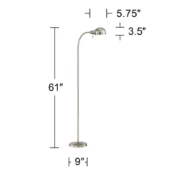 360 Lighting Modern Task Floor Lamp With USB Charging Port 61" Tall Satin Nickel Adjustable Gooseneck Arm For Living Room Reading -Outlet 360 Lighting Store GUEST b816dd9a 5ee9 41ca b5c7 d5cc39357a9e