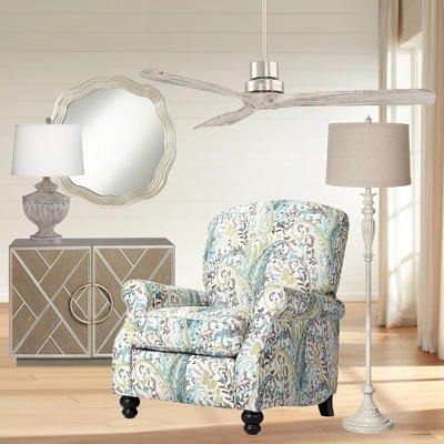 360 Lighting Vintage Shabby Chic Floor Lamp 60" Tall Antique White Washed Natural Linen Fabric Drum Shade For Living Room Reading Bedroom Office 8 360 Lighting Vintage Shabby Chic Floor Lamp 60" Tall Antique White Washed Natural Linen Fabric Drum Shade For Living Room Reading Bedroom Office - Image 8